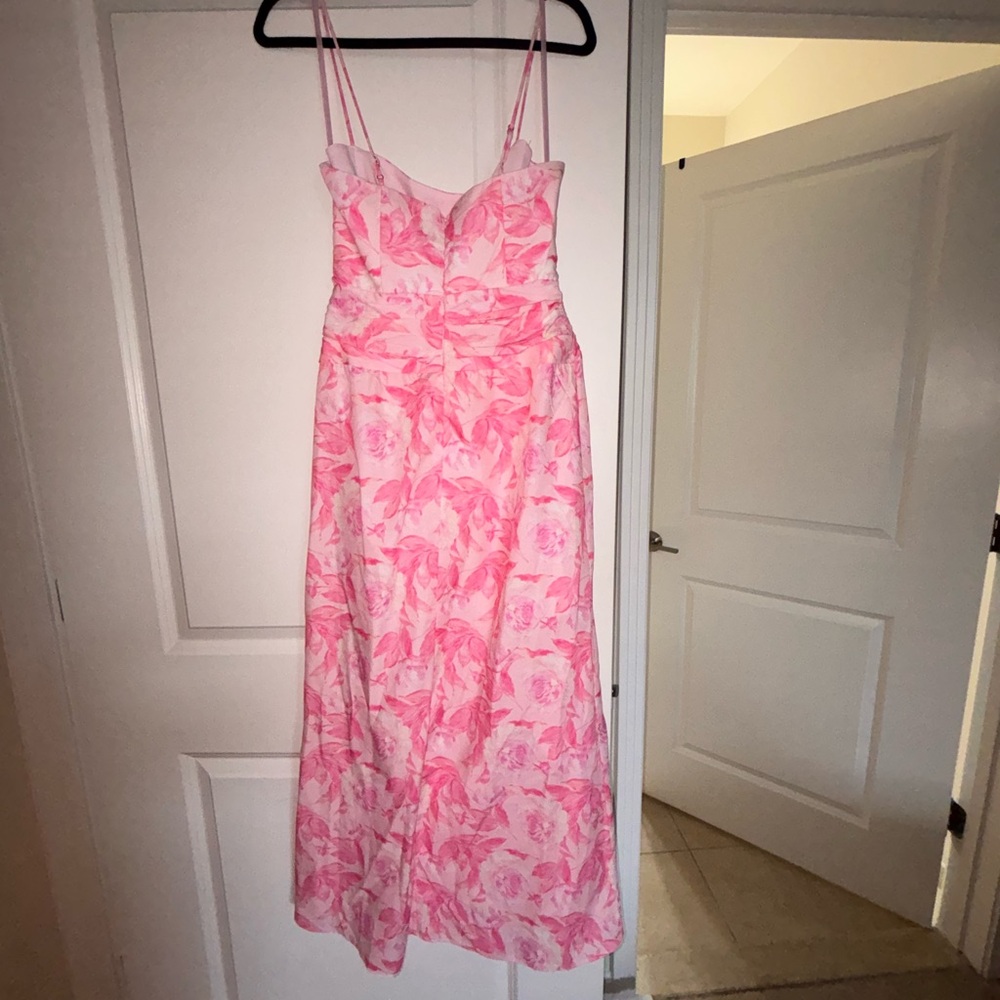 Selfie Leslie Pink and White Maxi Sundress